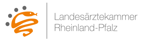 Äskulapschlange mit Schriftzug Landesärztekammer Rheinland-Pfalz